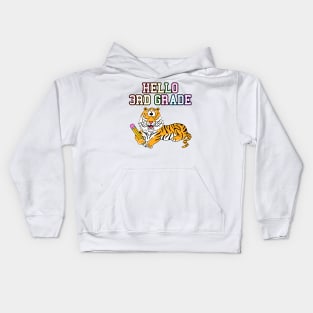 Hello 3rd Grade Tiger Back To School Kids Hoodie